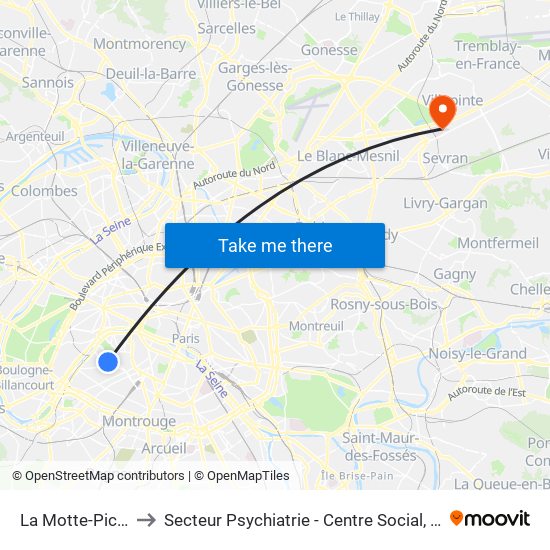 La Motte-Picquet - Grenelle to Secteur Psychiatrie - Centre Social, Hopital de Jour, Salle de Spectacle map