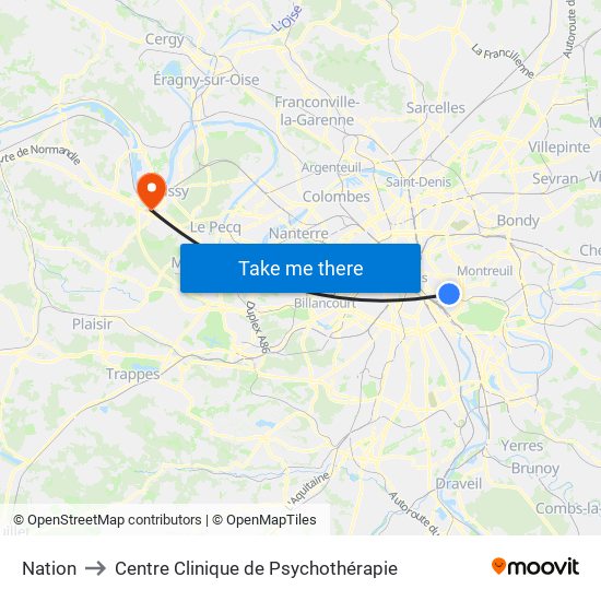 Nation to Centre Clinique de Psychothérapie map