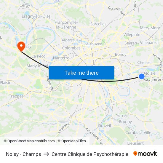 Noisy - Champs to Centre Clinique de Psychothérapie map