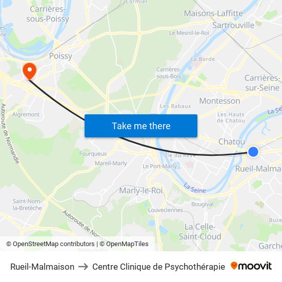 Rueil-Malmaison to Centre Clinique de Psychothérapie map