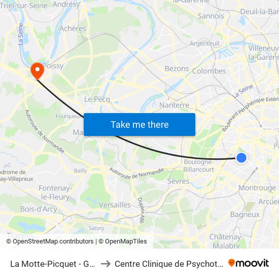 La Motte-Picquet - Grenelle to Centre Clinique de Psychothérapie map