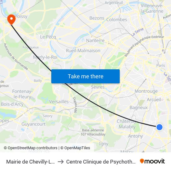 Mairie de Chevilly-Larue to Centre Clinique de Psychothérapie map