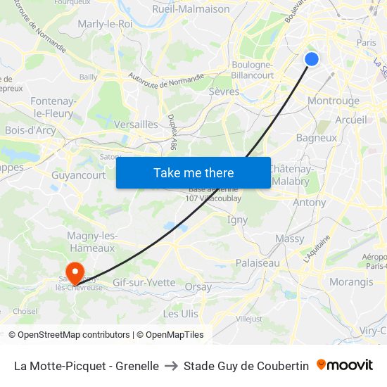 La Motte-Picquet - Grenelle to Stade Guy de Coubertin map