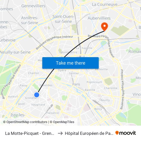 La Motte-Picquet - Grenelle to Hôpital Européen de Paris map