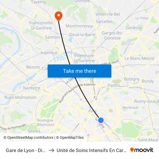 Gare de Lyon - Diderot to Unité de Soins Intensifs En Cardiologie map