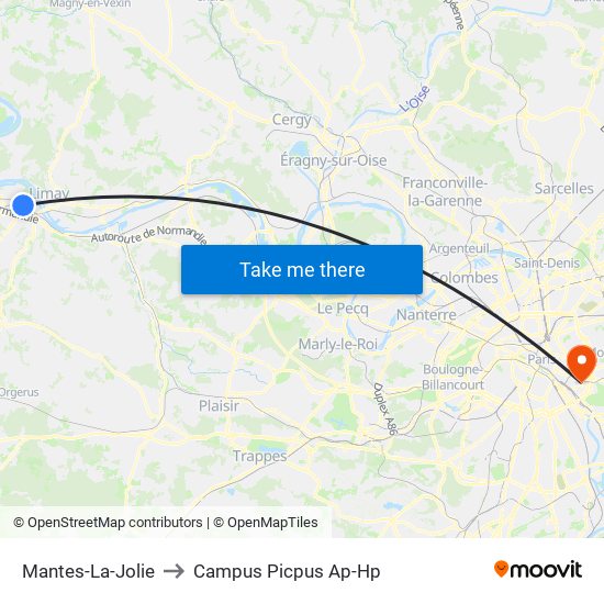 Mantes-La-Jolie to Campus Picpus Ap-Hp map