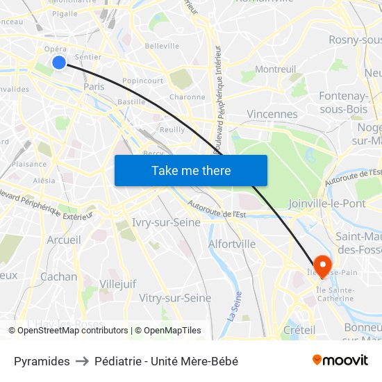 Pyramides to Pédiatrie - Unité Mère-Bébé map