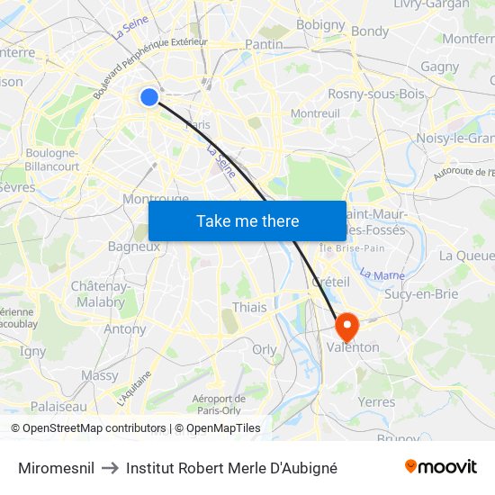 Miromesnil to Institut Robert Merle D'Aubigné map