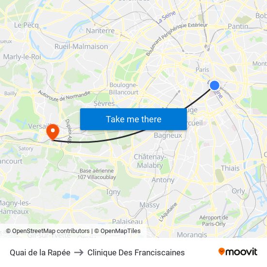Quai de la Rapée to Clinique Des Franciscaines map