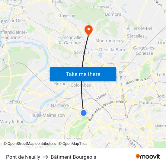 Pont de Neuilly to Bâtiment Bourgeois map