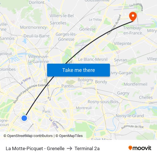 La Motte-Picquet - Grenelle to Terminal 2a map