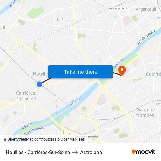 Houilles - Carrières-Sur-Seine to Astrolabe map