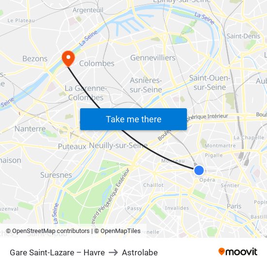 Gare Saint-Lazare – Havre to Astrolabe map