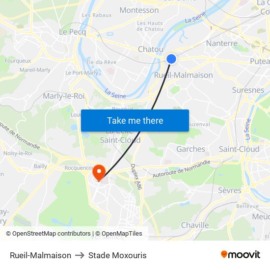 Rueil-Malmaison to Stade Moxouris map