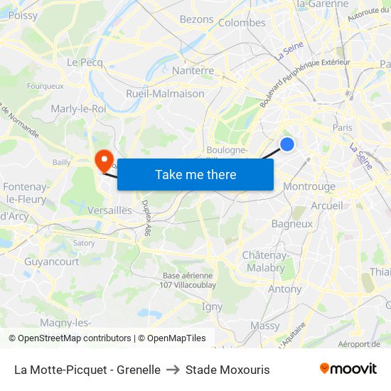 La Motte-Picquet - Grenelle to Stade Moxouris map