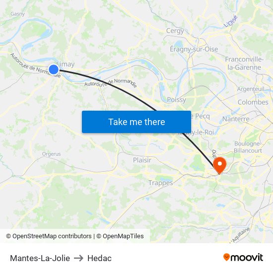 Mantes-La-Jolie to Hedac map