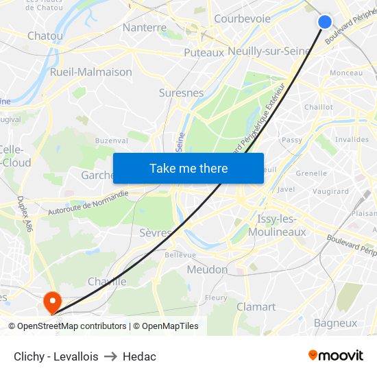 Clichy - Levallois to Hedac map