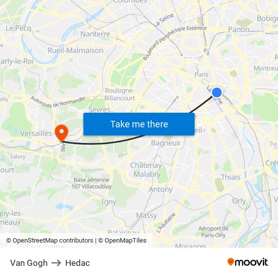 Van Gogh to Hedac map