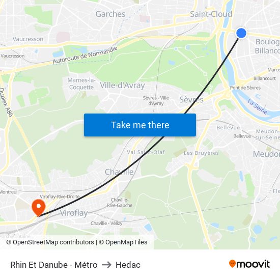 Rhin Et Danube - Métro to Hedac map