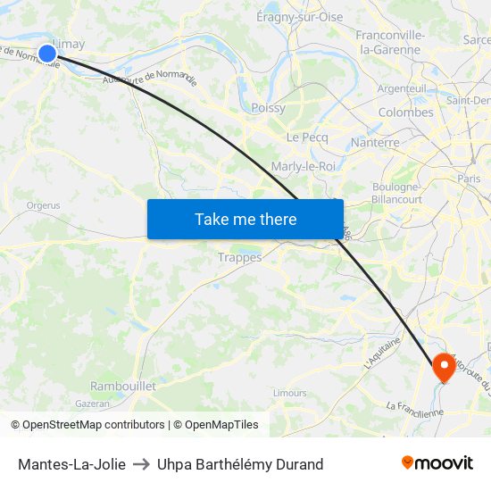 Mantes-La-Jolie to Uhpa Barthélémy Durand map