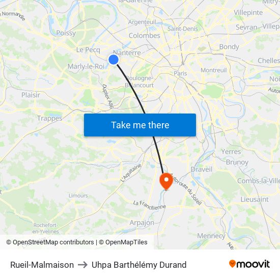 Rueil-Malmaison to Uhpa Barthélémy Durand map