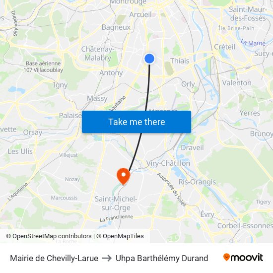 Mairie de Chevilly-Larue to Uhpa Barthélémy Durand map