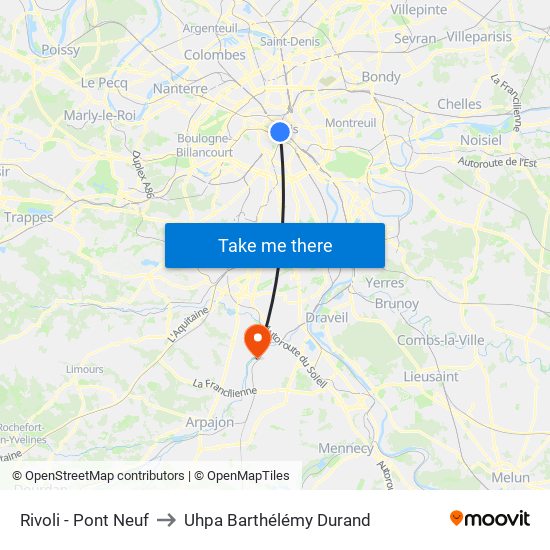 Rivoli - Pont Neuf to Uhpa Barthélémy Durand map