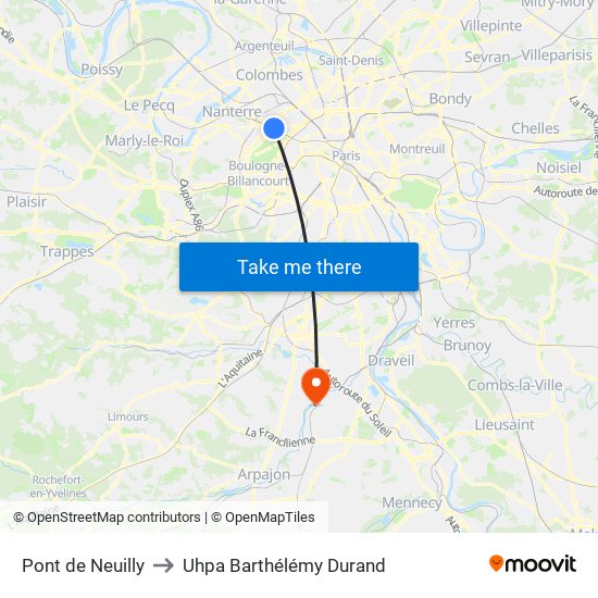 Pont de Neuilly to Uhpa Barthélémy Durand map