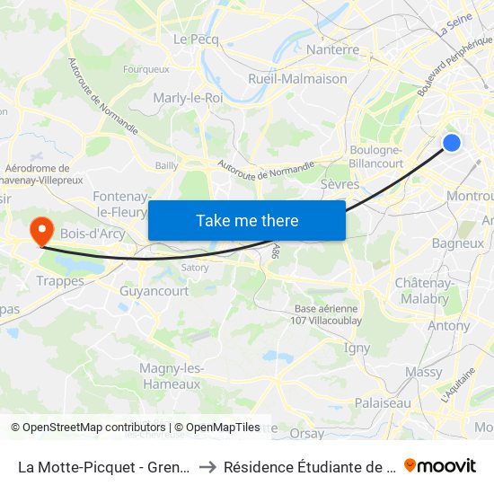 La Motte-Picquet - Grenelle to Résidence Étudiante de 3is map
