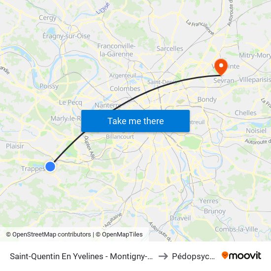 Saint-Quentin En Yvelines - Montigny-Le-Bretonneux to Pédopsychiatrie map