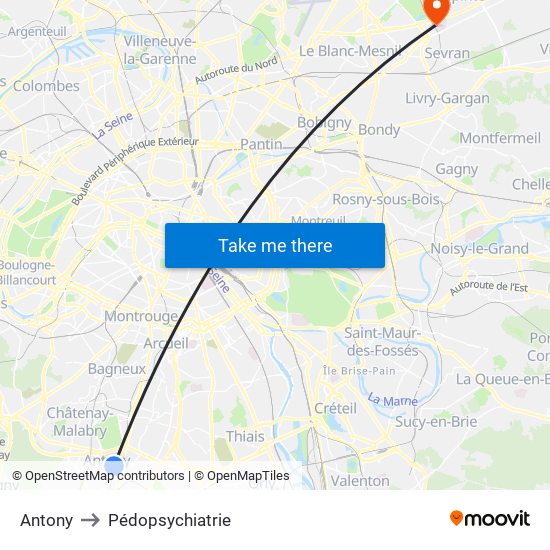 Antony to Pédopsychiatrie map