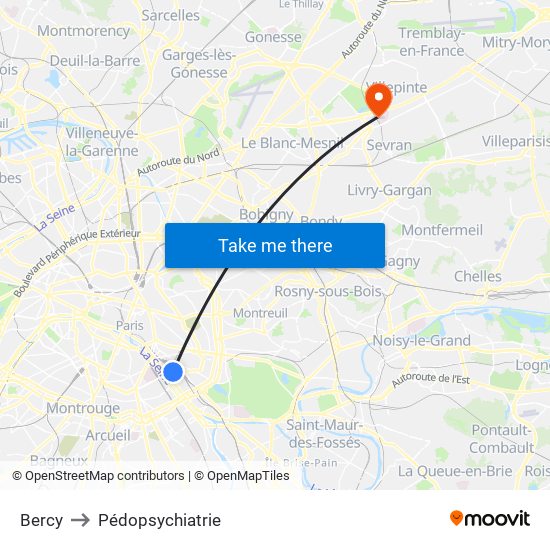 Bercy to Pédopsychiatrie map