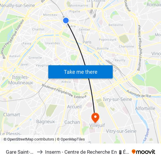 Gare Saint-Lazare – Havre to Inserm - Centre de Recherche En Épidémiologie Et Santé Des Populations map