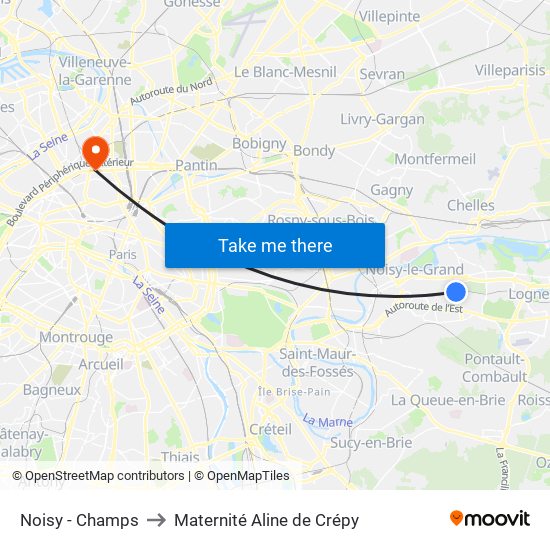 Noisy - Champs to Maternité Aline de Crépy map