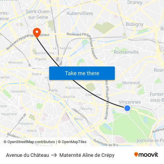 Avenue du Château to Maternité Aline de Crépy map