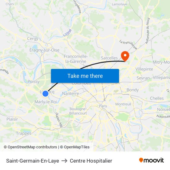 Saint-Germain-En-Laye to Centre Hospitalier map