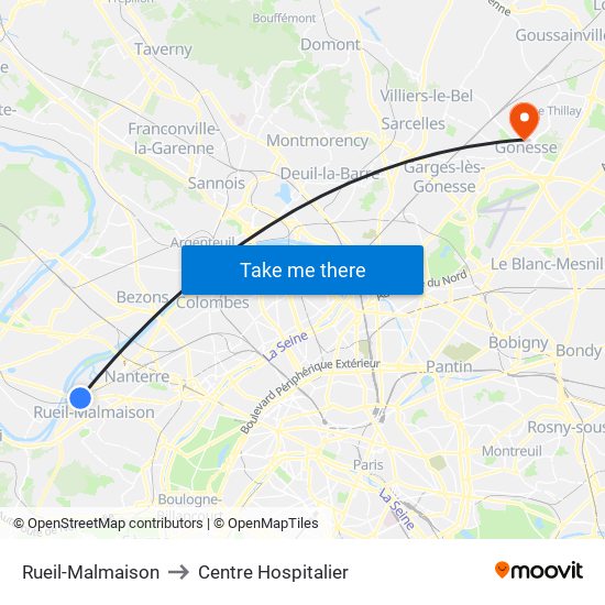 Rueil-Malmaison to Centre Hospitalier map