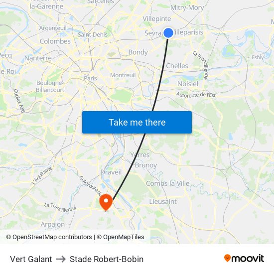 Vert Galant to Stade Robert-Bobin map