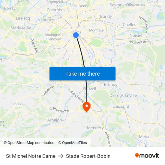 St Michel Notre Dame to Stade Robert-Bobin map