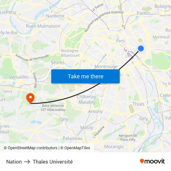 Nation to Thales Université map