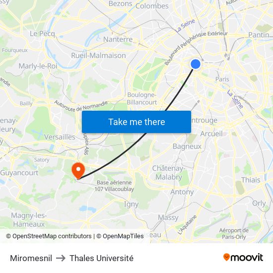 Miromesnil to Thales Université map