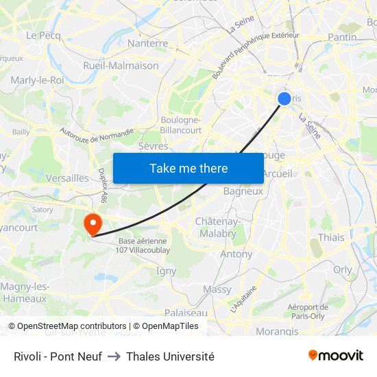 Rivoli - Pont Neuf to Thales Université map