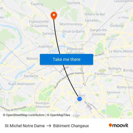 St Michel Notre Dame to Bâtiment Changeux map