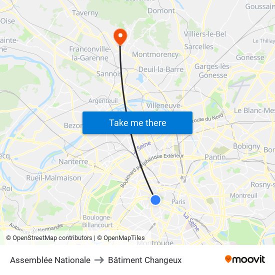 Assemblée Nationale to Bâtiment Changeux map