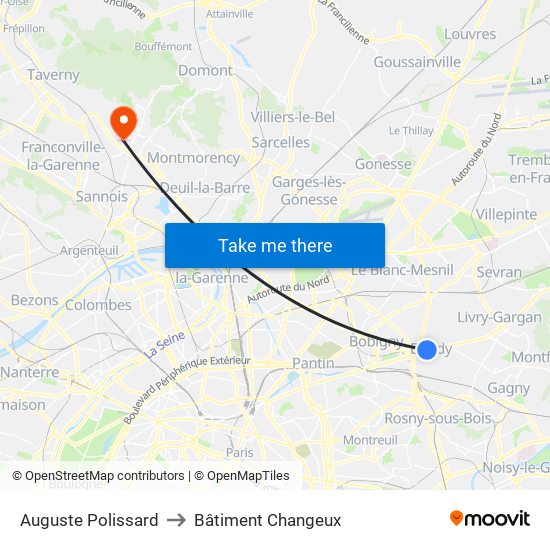 Auguste Polissard to Bâtiment Changeux map