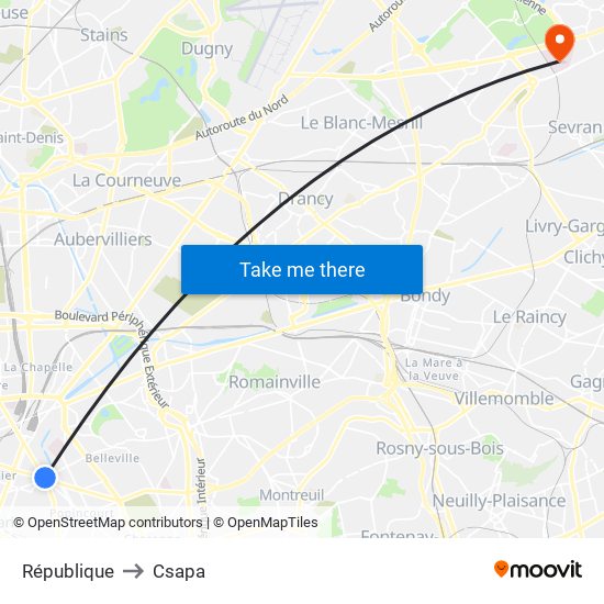 République to Csapa map