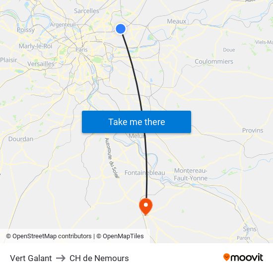 Vert Galant to CH de Nemours map