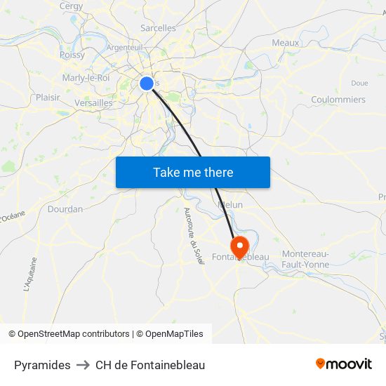Pyramides to CH de Fontainebleau map