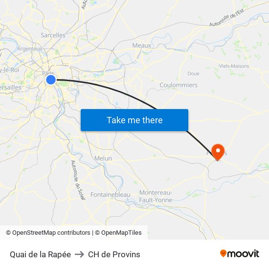 Quai de la Rapée to CH de Provins map