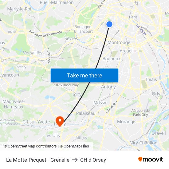 La Motte-Picquet - Grenelle to CH d'Orsay map